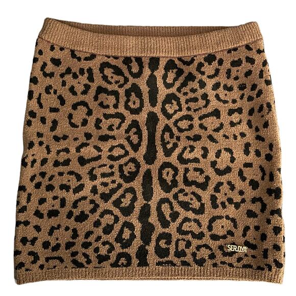SER.O.YA Mini Skirt Cheetah Print Jacquard Women's Small Gianna Revolve NWOT - Picture 1 of 5